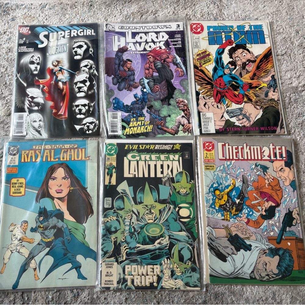 DC Comics Assorted Superhero Comic Set with Blue and Green Covers